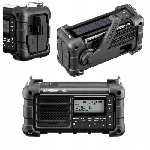 Radio FM outdoorowe DAB + solarne survivalowe Bluetooth dynamo latarka IP55