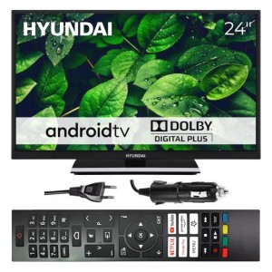 Telewizor smart Android tv WiFi BT 24 cale HD HYUNDAI aplikacje 230V 12V