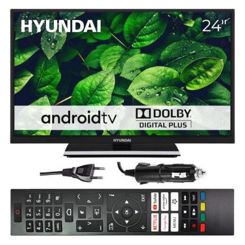 Telewizor smart Android tv WiFi BT 24 cale HD HYUNDAI aplikacje 230V 12V