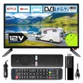 Telewizor smart Android HD 24 cale WiFi BT DVBT2 S2 VGA HDMI USB 230V 12V