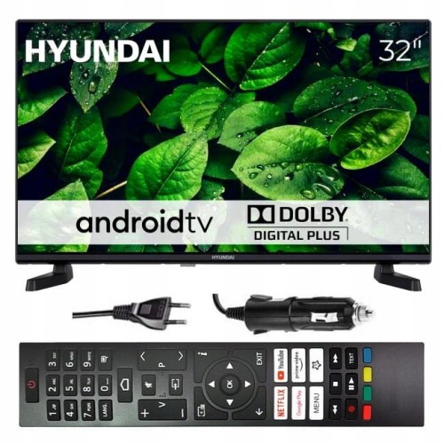 Telewizor SMART Android TV WiFi BT 24 cale HD HYUNDAI APLIKACJE 230V 12V