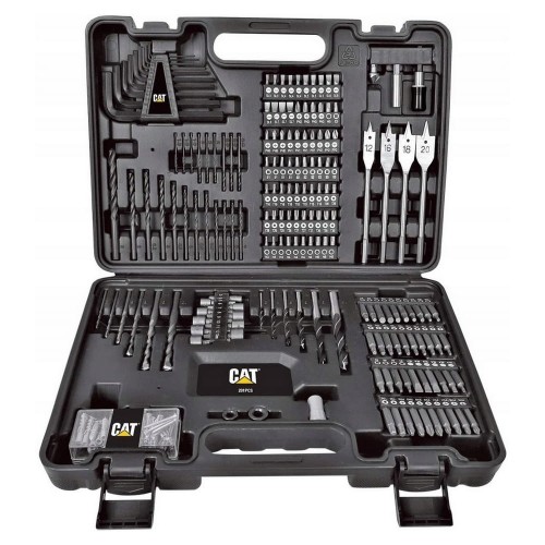 Zestaw narzędzi WIERTŁA do metalu BITY imbusy 201 elementów w walizce CAT