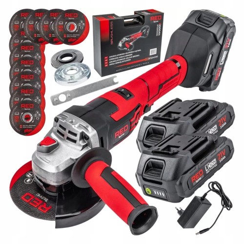 Szlifierka AKUMULATOROWA kątowa 21V 2xakumulator 2Ah DIAX 10 TARCZ 10000rpm