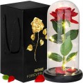 Wieczna róża w szkle świecąca LED pomysł na prezent piękna jak prawdziwa