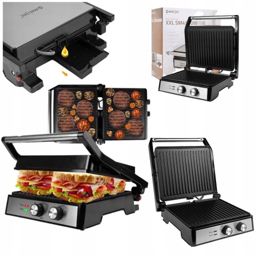 Grill elektryczny OPIEKACZ toster ROZKŁADANY do kanapek 2500W Timer