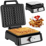 Gofrownica na 2 gofry Teesa regulacja mocy 1600W czarna INOX