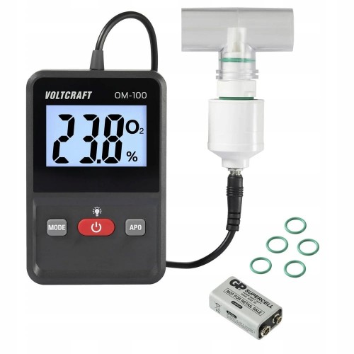 Miernik tlenu detektor określa nasycenie tlenem tlenomierz IP65 Voltcraft