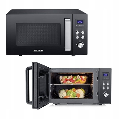 Mikrofalówka 1000W kuchenka mikrofalowa funkcja GRILL 25L 2 poziomy Severin