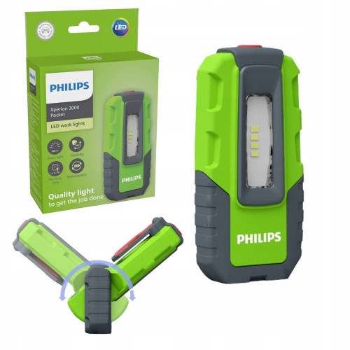 Latarka AKUMULATOROWA lampa robocza Philips 300 lumenów WARSZTATOWA magnes