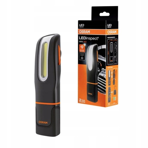 Latarka AKUMULATOROWA lampa robocza 250 lumenów WARSZTATOWA odporna IP65