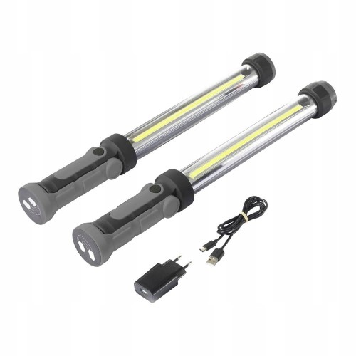 Lampa robocza AKUMULATOROWA 2x 500 lumenów WARSZTATOWA hak IP20 magnes 2 Ah