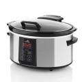 Wolnowar garnek CERAMICZNY Slow Cooker INOX LCD misa 6L 245W programator