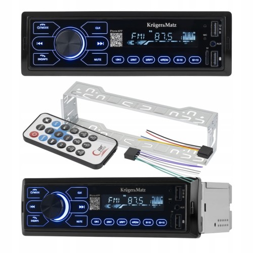 Radio samochodowe Bluetooth Kruger&Matz 1 DIN USB AUX PILOT microSD