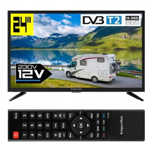 Telewizor samochodowy do kampera 24 cale LED HD VGA HDMI USB DVBT2 230V 12V