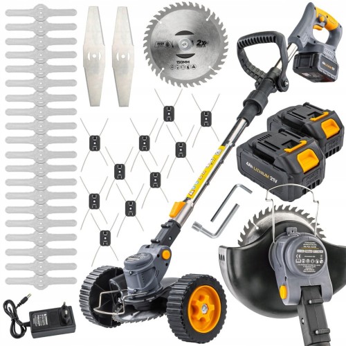 Podkaszarka akumulatorowa kosa wykaszarka na kołach 2x 21V 4Ah zestaw XXL