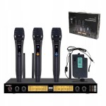 System bezprzewodowych Mikrofonów 3x BEZPRZEWODOWY ręczny MIKROFON nagłowny