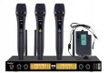 System bezprzewodowych Mikrofonów 3x BEZPRZEWODOWY ręczny MIKROFON nagłowny