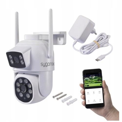 Kamera monitoringu ZEWNĘTRZNA powiadomienia OBROTOWA 1920 x 2160 px Sygonix