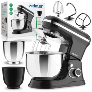 Robot planetarny mikser Zelmer 1200W 6 prędkości 2 misy 5L hak mieszadło
