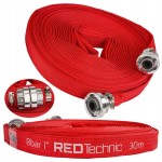 Wąż strażacki PARCIANY do wody 30metrów SZYBKOZŁĄCZKA 1cal 8BAR RED TECHNIC