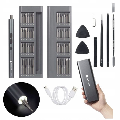 Wkrętak elektryczny precyzyjny wkrętarka akumulatorowa 3.7V 62 ele bity