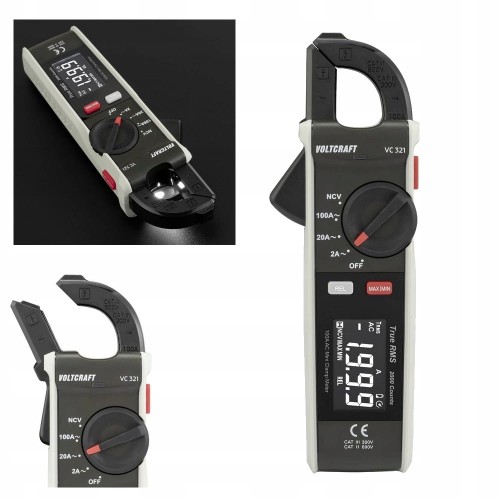 Miernik cęgowy 600 V/AC cyfrowy WYŚWIETLACZ MAX/MIN 100A VOLTCRAFT True RMS