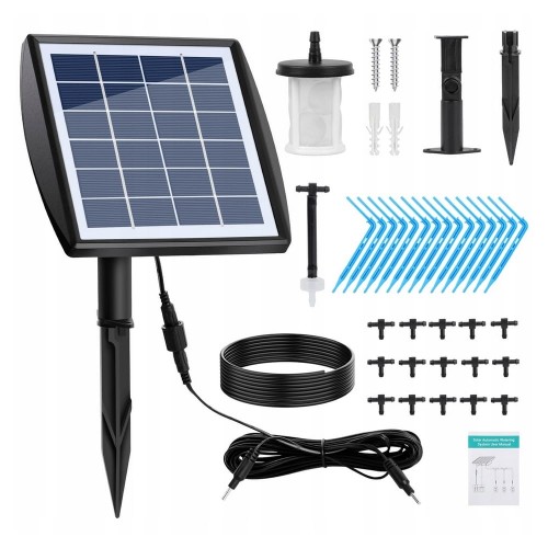 System nawadniania SOLARNY kropelkowy do 15 ROŚLIN automatyczne podlewanie