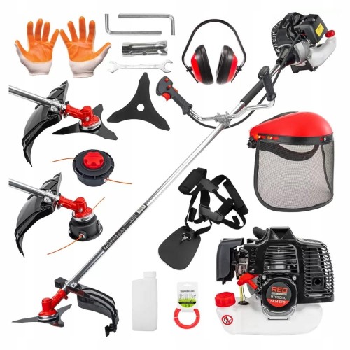 Kosa SPALINOWA podkaszarka 6KM 2 x głowica żyłkowa MASKA ochronna słuchawki