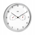Zegar ścienny 30 cm TERMOMETR i HYDROMETR aluminiowy PŁYNNA i cicha praca