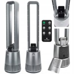 WENTYLATOR BEZŁOPATKOWY PODŁOGOWY OSCYLACJA TIMER WYŚWIETLACZ LCD PILOT