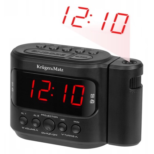 Radiobudzik zegar PROJEKTOR czasu rzutnik godziny KrugerMatz