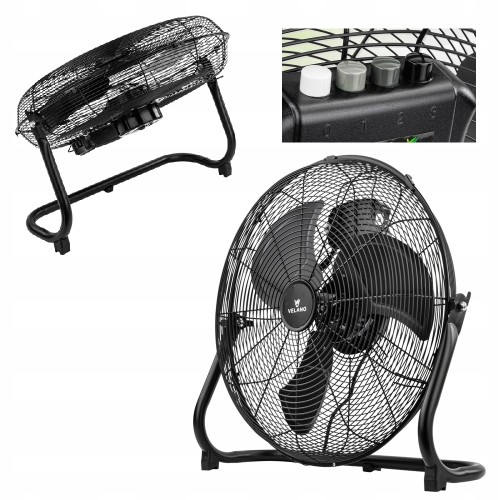 Wentylator PODŁOGOWY biurowy WIATRAK 125W REGULACJA kąta nawiewu 50cm