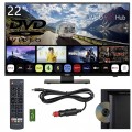 Telewizor 22cale SMART TV odtwarzacz DVD Full HD 12V do KAMPERA pilot DVBT2