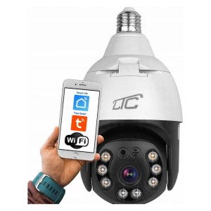 Kamera IP WiFi żarówka E27 obrotowa zewnętrzna 5mpx APP iOS Android IP65