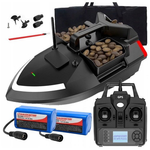 Łódka ZANĘTOWA na przynętę WĘDKARSKA do 500m GPS LED 10 km/h 2x AKUMULATOR