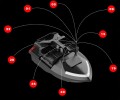 Łódka zanętowa na przynętę wędkarska do 500m GPS LED 10 km/h 2x akumulator
