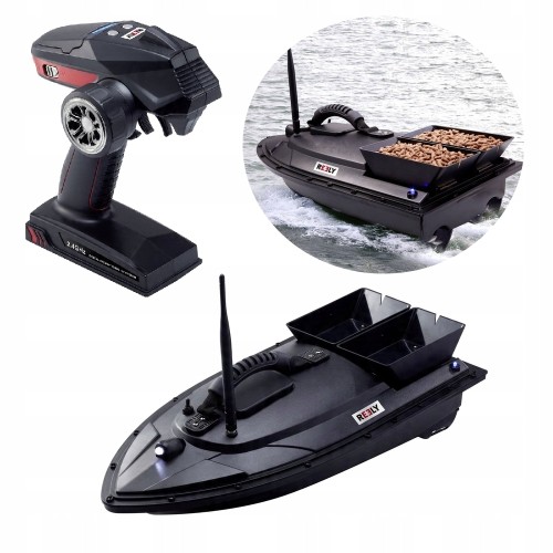 Łódka zanętowa PODWÓJNA komora na zanętę AKUMULATOR 5200mAh KONTROLER