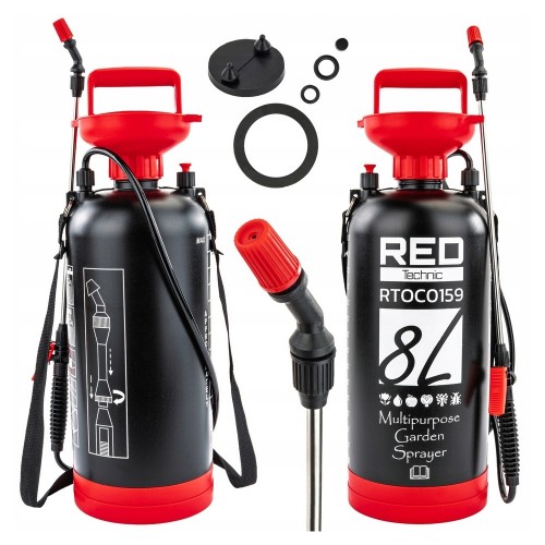 Opryskiwacz CIŚNIENIOWY ręczny 8L 4 bar lanca UCHWYT pasek REGULOWANA DYSZA