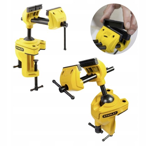 Imadło WIELOOSIOWE obrotowe rozstaw szczęk 70mm STANLEY wielofunkcyjne