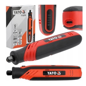 YATO precyzyjna mini szlifierka akumulatorowa 4v1,5Ah 5 prędkości USB-C