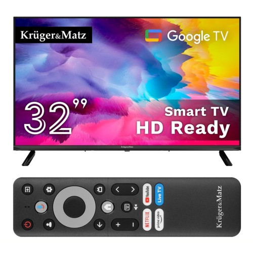 Telewizor SMART Google TV 32" HD WiFi DVB-T2 H.265 HEVC HDR Chromecast