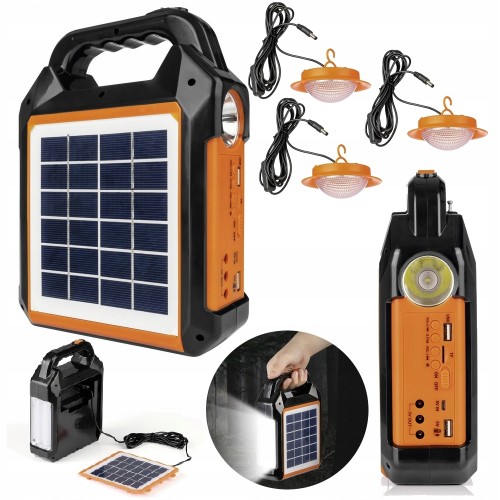 Powerbank solarny ładowarka 10000mAh radio FM survivalowe głośnik latarka