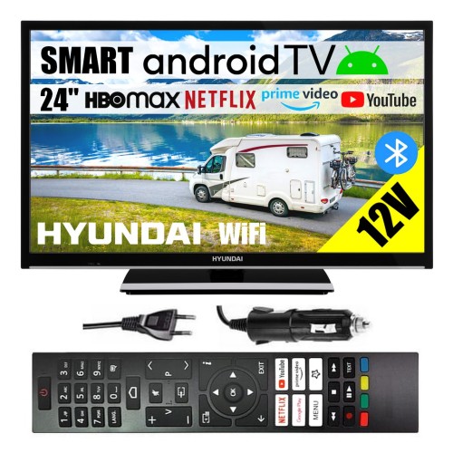 Telewizor samochodowy smart TV Android WiFi BT Hyundai 24'' HD aplikacje 12V