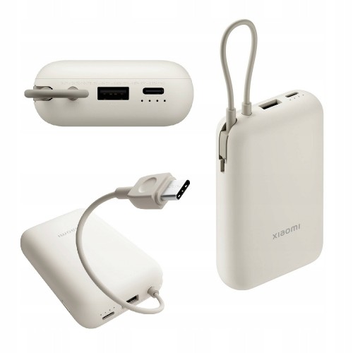 Powerbank 10 000 mAh Quick Charge USB-A zintegrowany kabel USB-C Xiaomi