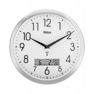 Zegar ścienny sterowany radiowo DCF77 30cm wyświetlanie temperatury daty