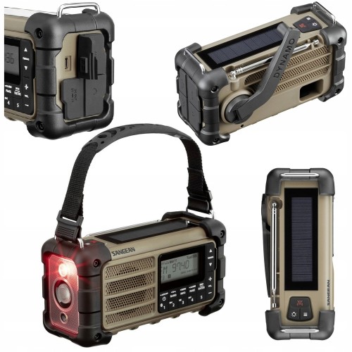 Radio FM outdoorowe AWARYJNE SOLARNE survivalowe Bluetooth DYNAMO latarka