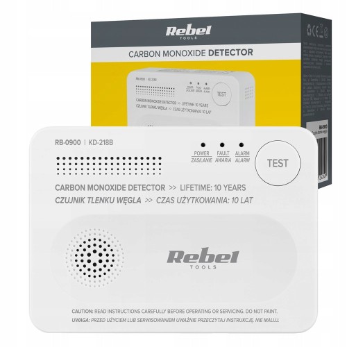 CZUJNIK TLENKU WĘGLA CZADU CO na baterie ALARM bezprzewodowy