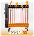 GRZEJNIK OLEJOWY ELEKTRYCZNY 2500W 11 ŻEBER KALORYFER MOCNY TERMOSTAT KÓŁKA