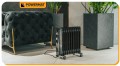 GRZEJNIK OLEJOWY ELEKTRYCZNY 2500W 11 ŻEBER KALORYFER MOCNY TERMOSTAT KÓŁKA