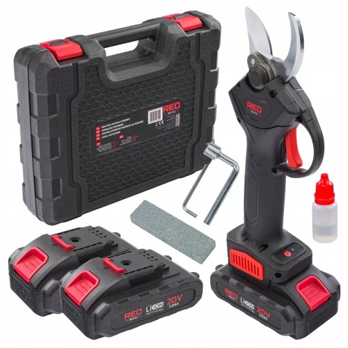 Sekator AKUMULATOROWY nożyce elektryczne DO CIĘCIA GAŁĘZI krzewów 2x20V 2Ah